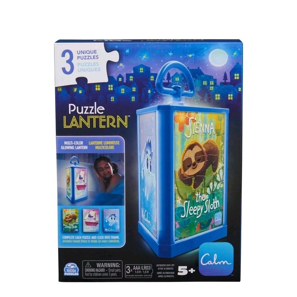 Spin Master Games Calm App 3-in-1 Glowing Lantern 24-Piece Puzzles for Kids w...